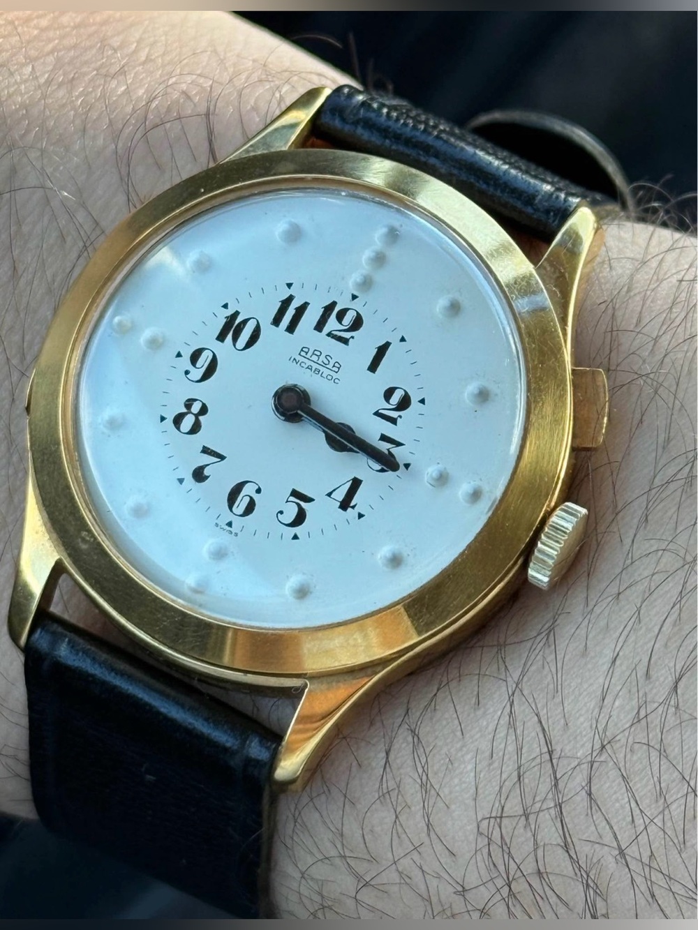 MONTRE HOMME VINTAGE RARE POUR AVEUGLES AUGUST RAYMOND